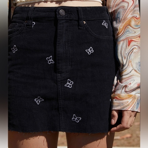 PacSun Butterfly Print Corduroy Mini‎ Skirt NWT